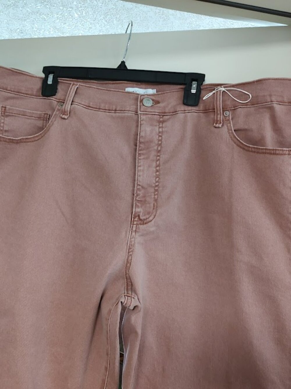 New Jessica Simpson Sunset Pink Cropped Barrel Jeans Size Women's 22W Plus - Picture 2 of 3